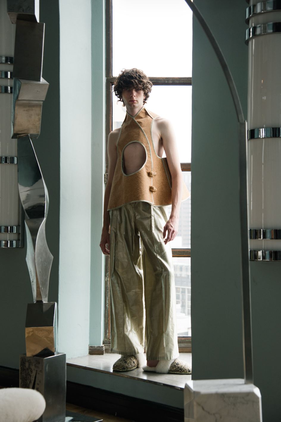 Midas Touch Signature Pants in Silk Lamé
