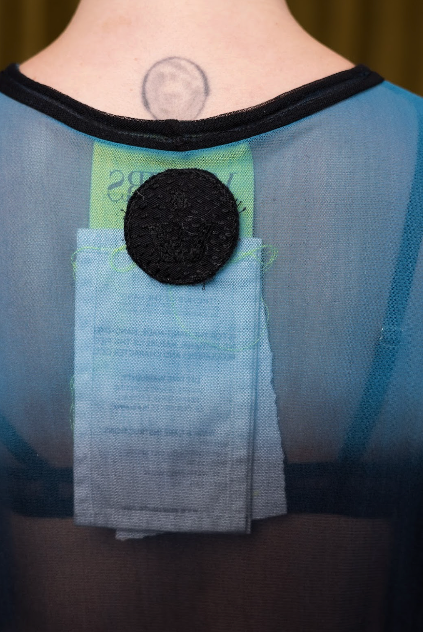 Deep Ocean Dip Dyed Stretch Mesh Top