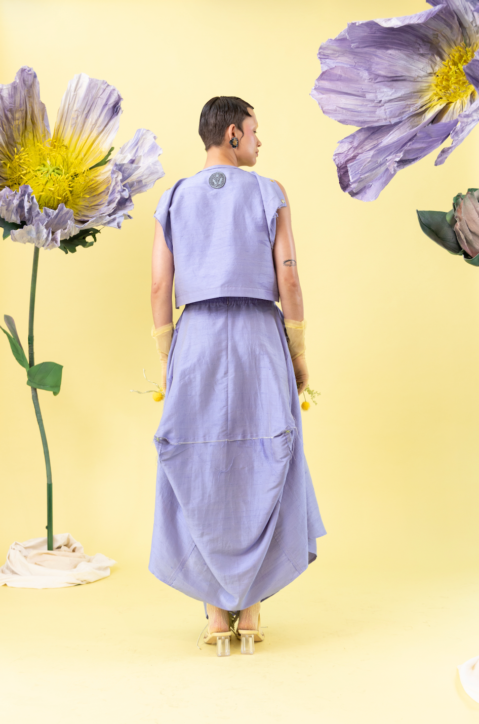 Purplepansy Popper Top in 100% Silk