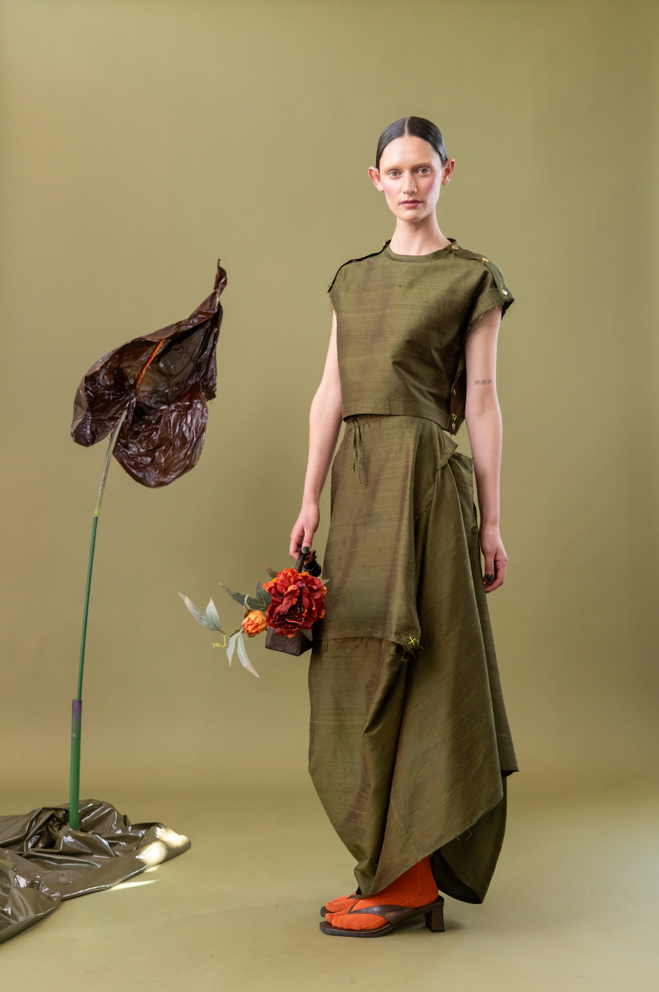 Sweet Pea Market Bag Skirt in 100% Silk