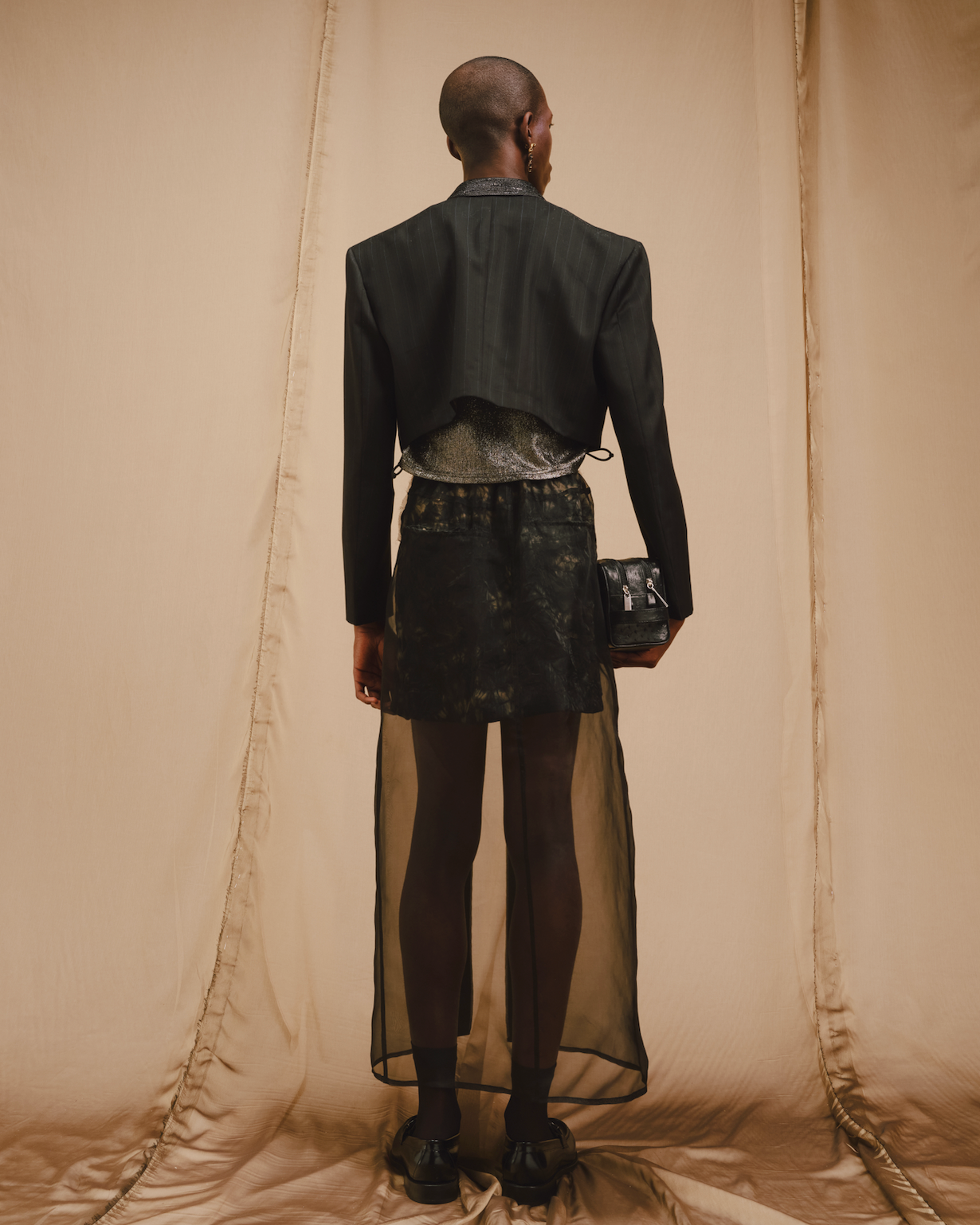Shibori Japanese Acetate Double Layer A-line Skirt