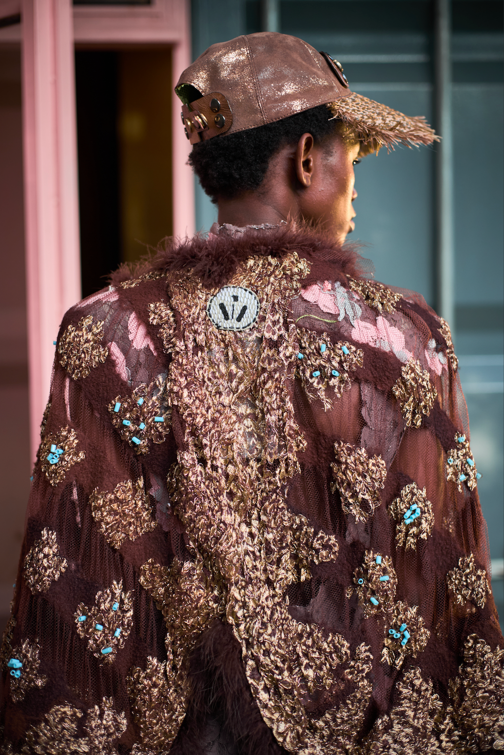 Hand-Felted Lace with Maribou Feathers and Hand-Beaded Shawl