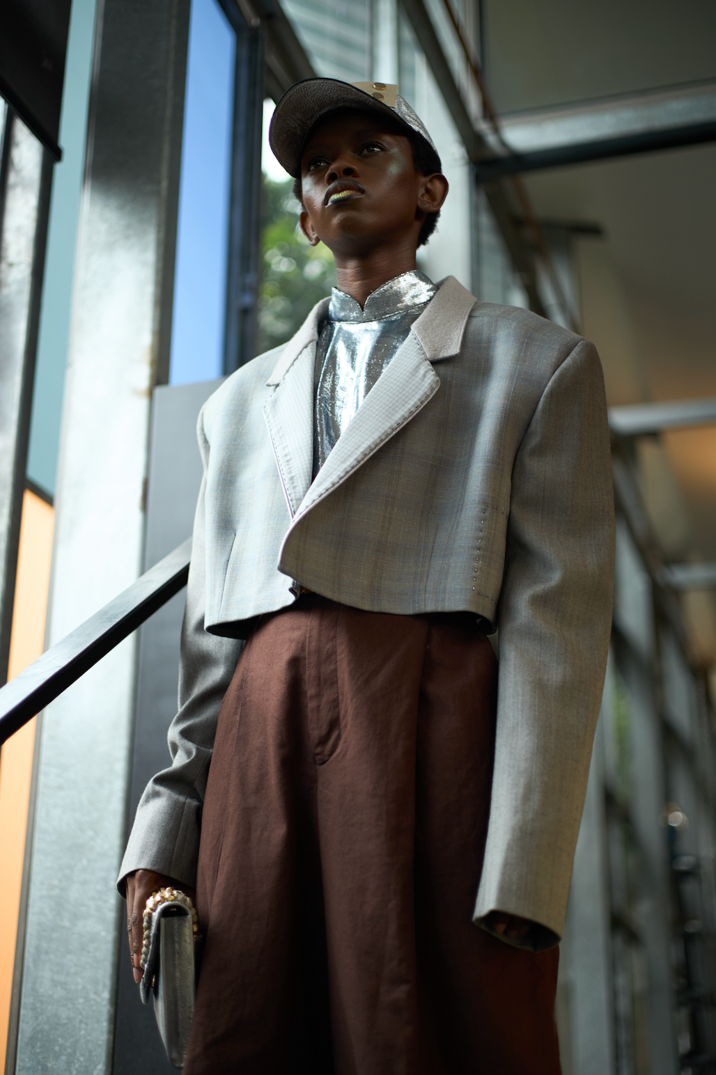 100% South African Merino Wool Cloudy Sky Double Trapeze Jacket