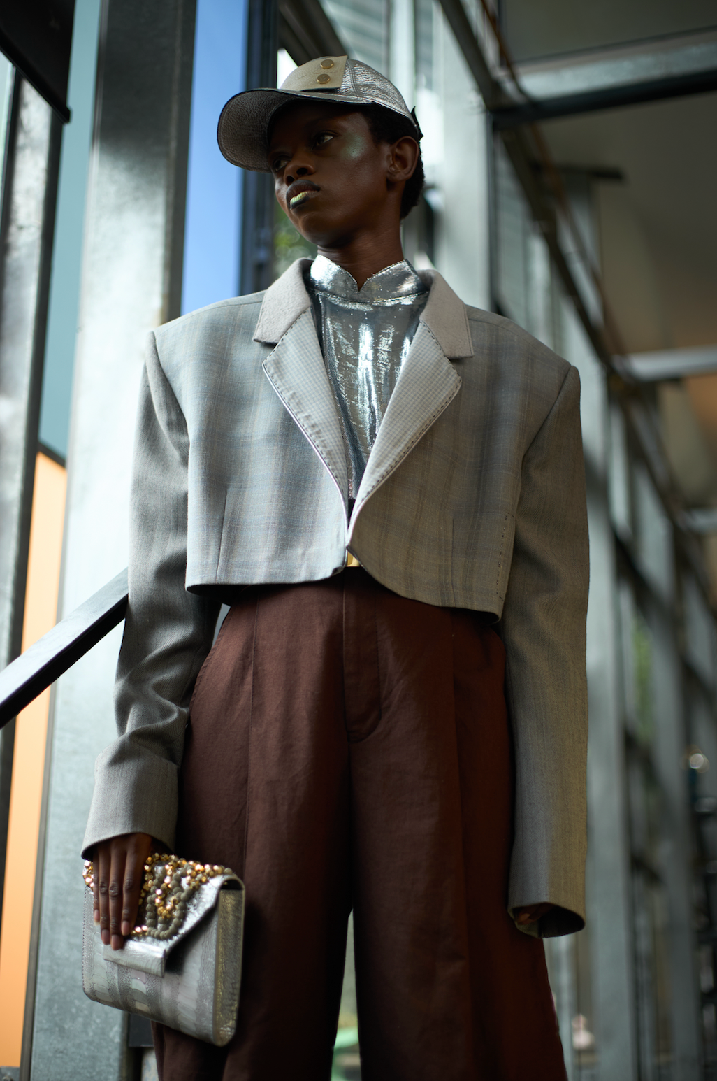 100% South African Merino Wool Cloudy Sky Double Trapeze Jacket