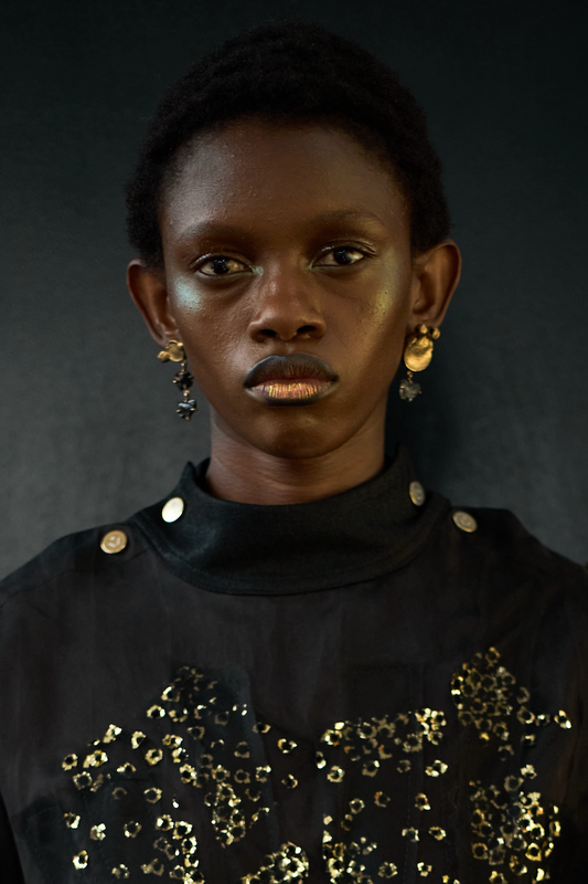 Rough Black Composite Earrings