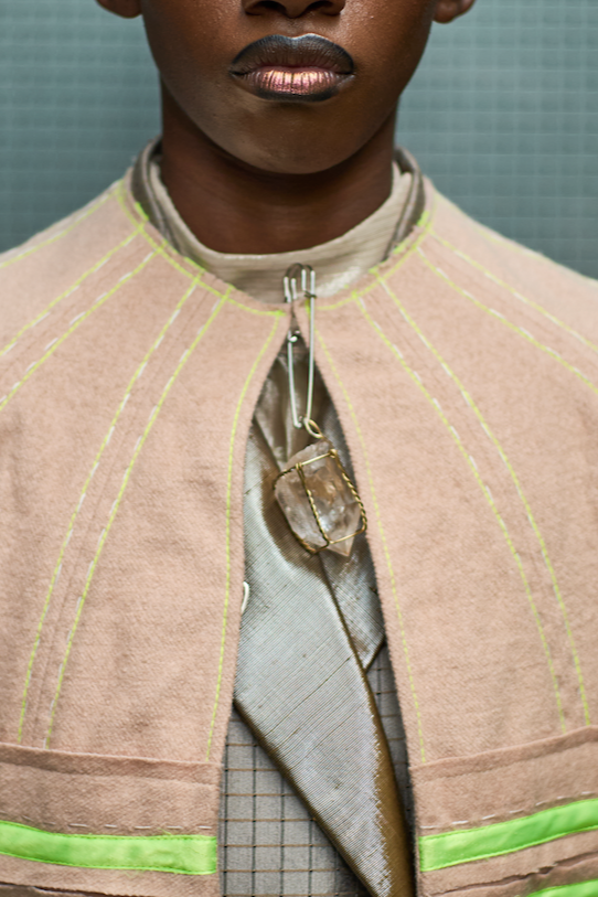 Removable Clear Crystal Pendant in a Cork Cage
