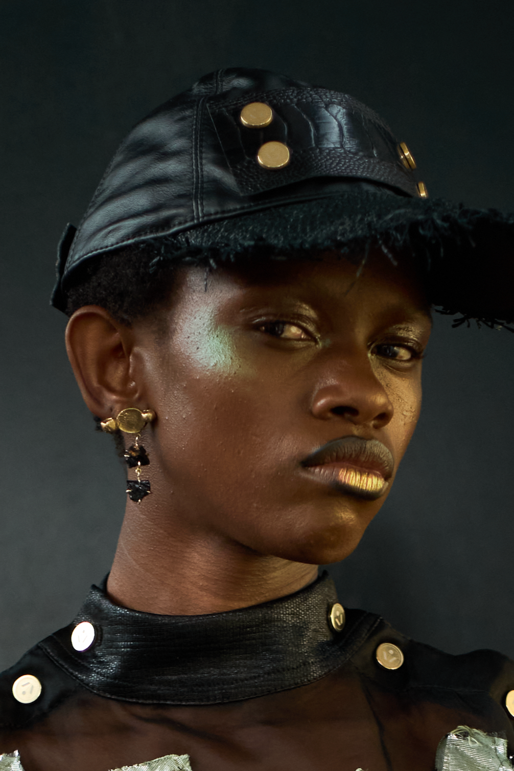 Rough Black Composite Earrings