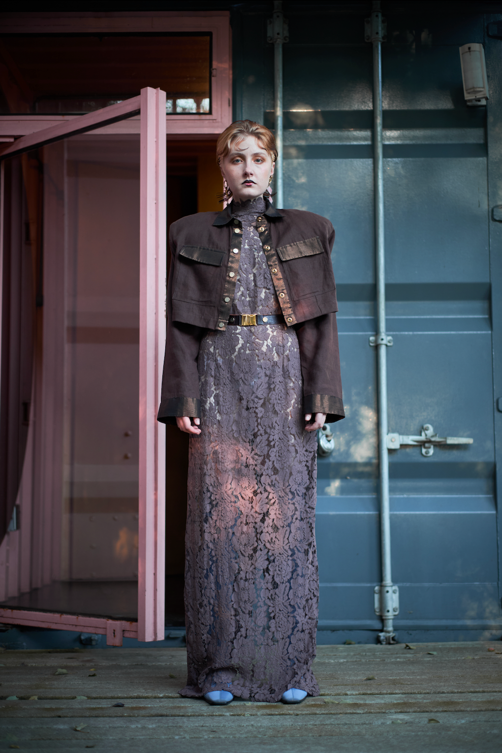 Echeveria Open Back Dress in Lace