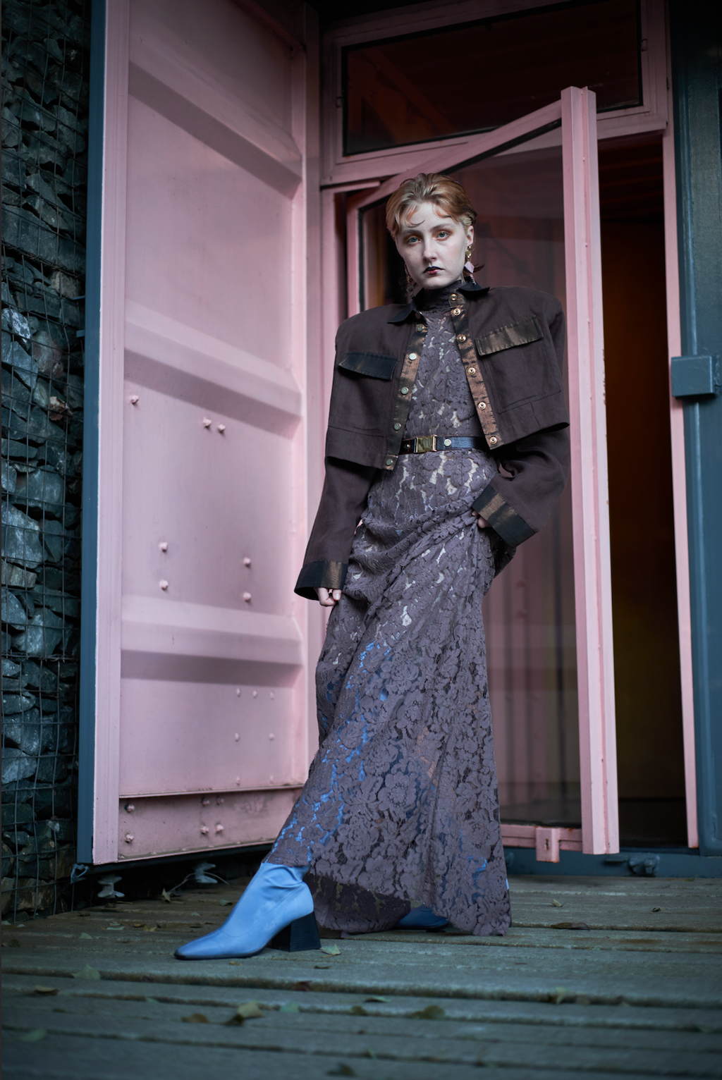 Echeveria Open Back Dress in Lace