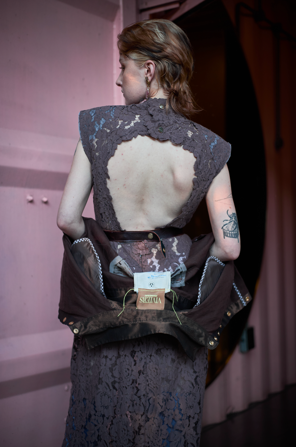 Echeveria Open Back Dress in Lace