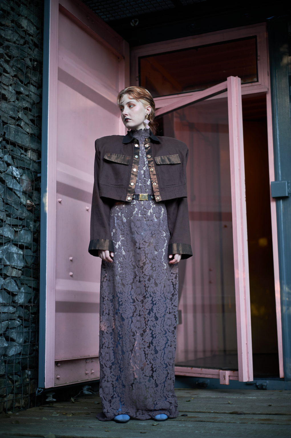 Echeveria Open Back Dress in Lace