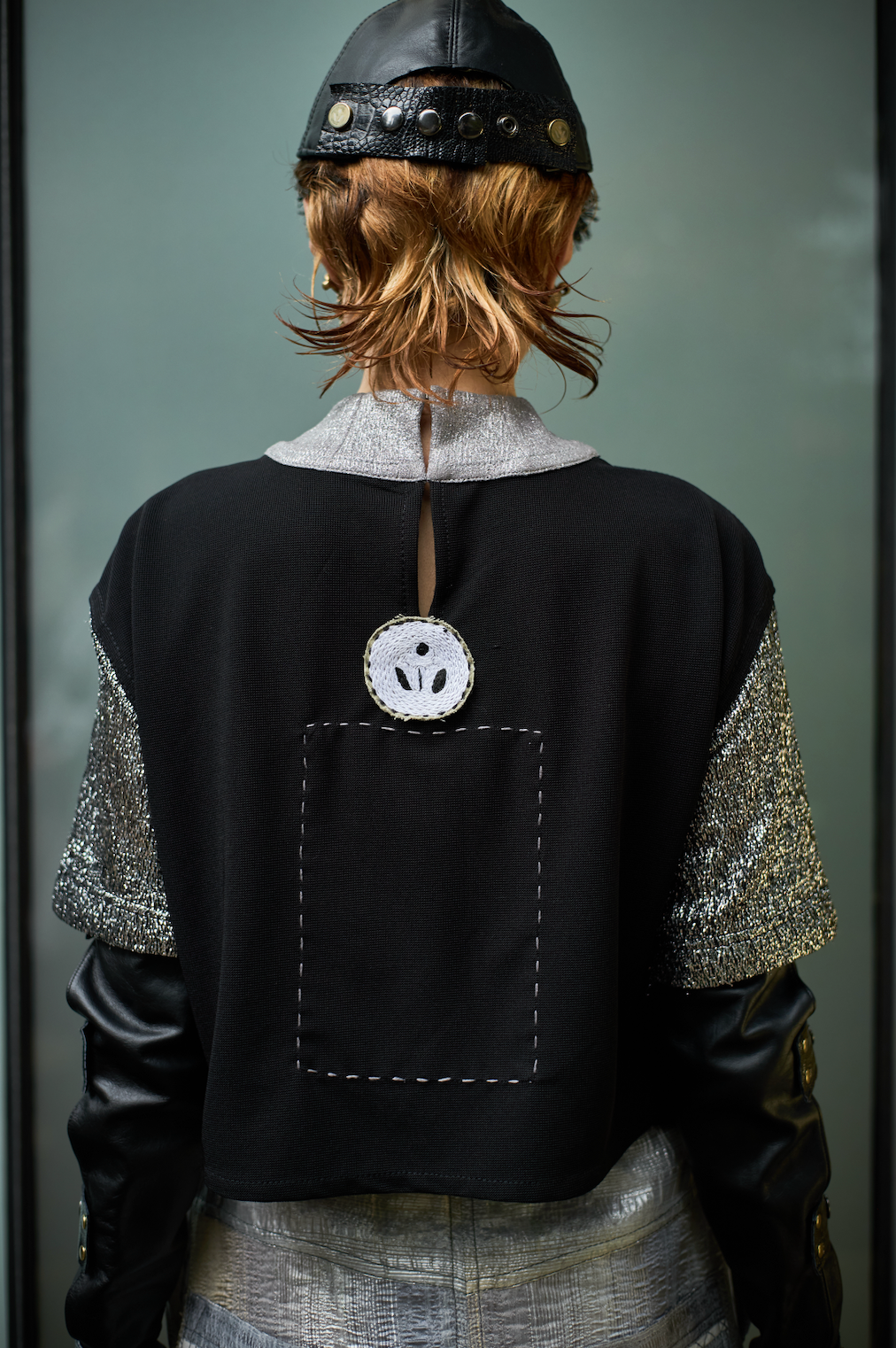 Eroded Soil Volcanic Beaded Cropped T-Shirt