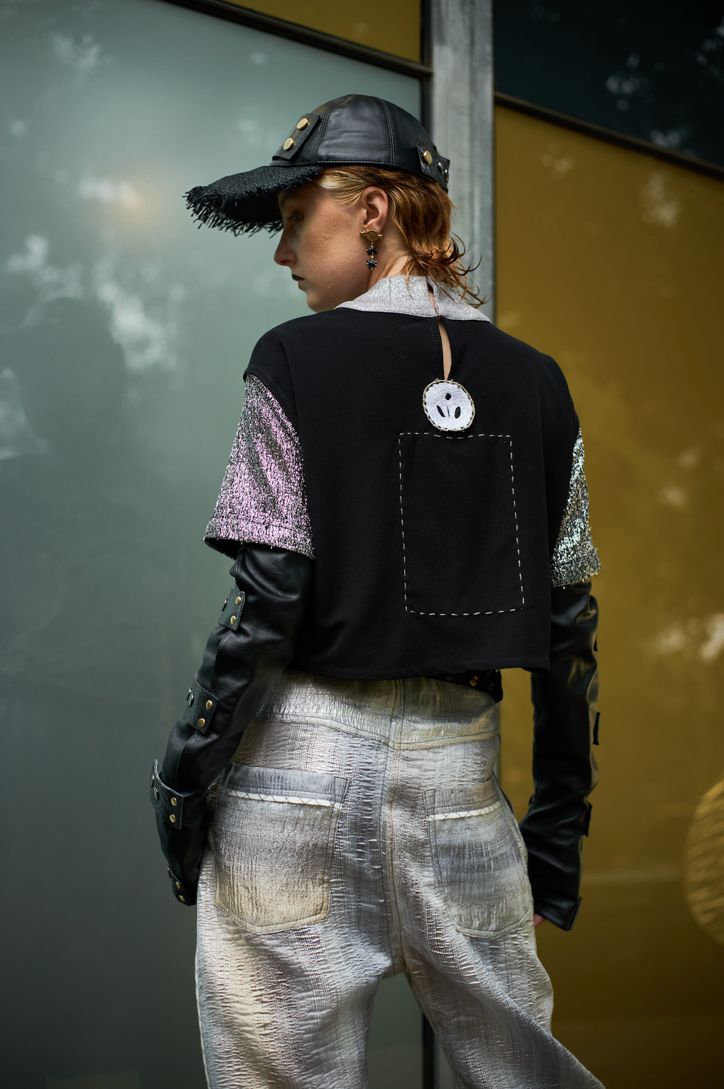 Eroded Soil Volcanic Beaded Cropped T-Shirt