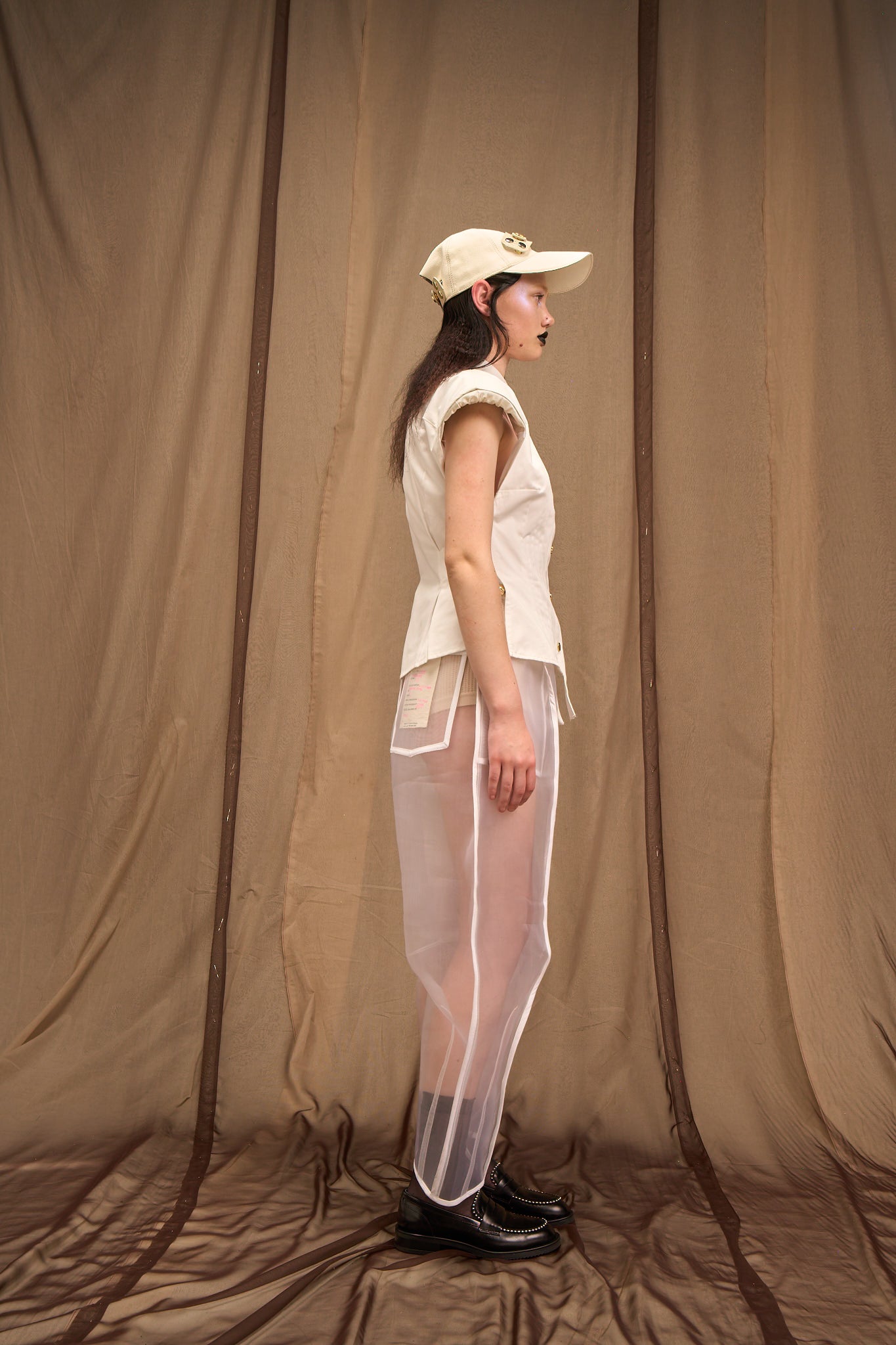 White Nylon Zibbon Signature Pants
