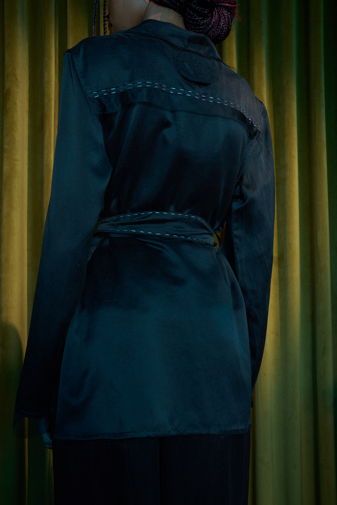 Kuroi Hana Shirt Blazer in Silk Habotai