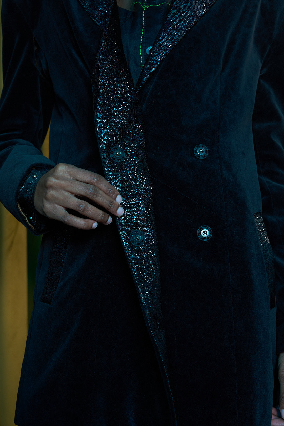 Ecliptica Double Breasted Blazer in Cotton Velvet