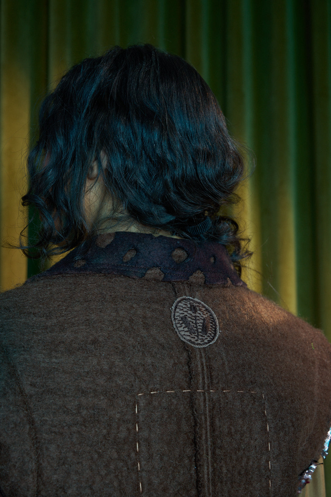 Mocha Gilet in Boiled Wool