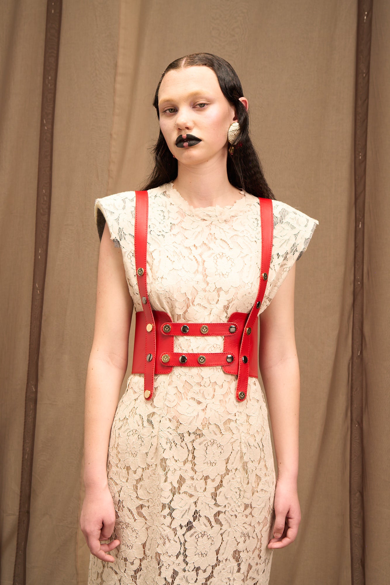 Off White Lace Open Back Dress