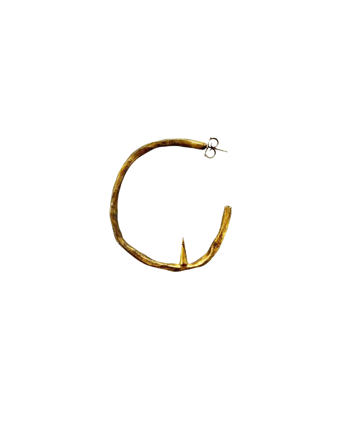 Brass Hoop Earring with Spike