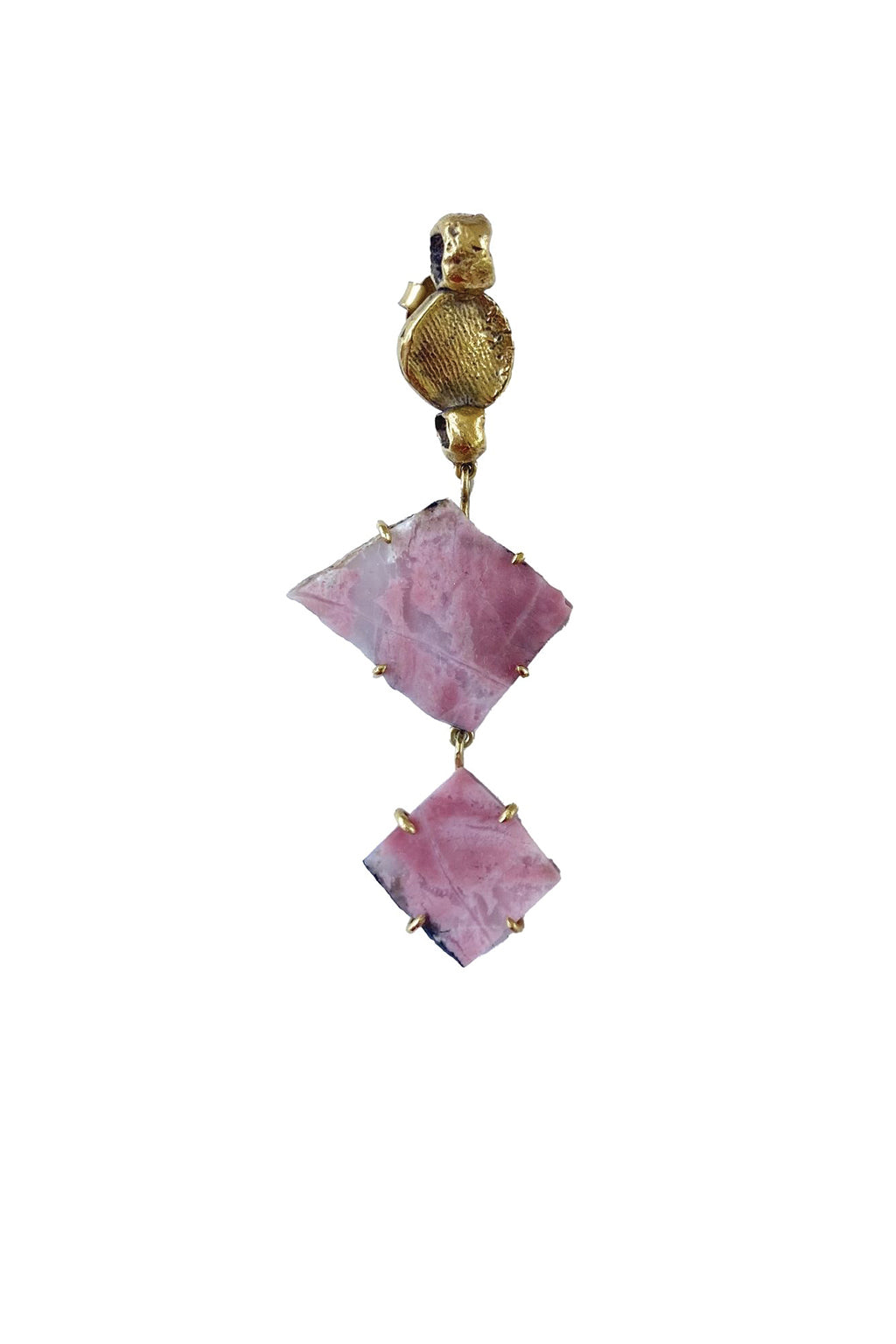 Flat Pink Composite Earrings