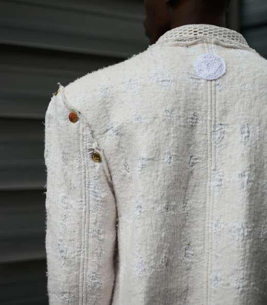 Artisanal 100% South Africa Merino Wool on Muslin Double Breasted Jacket