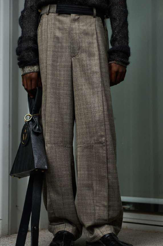 100% South African Merino Wool Sacred Geometric Plaid Signature Pants