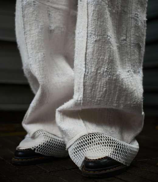 Artisanal 100% South African Merino Wool on Muslin Straight Cut Pants