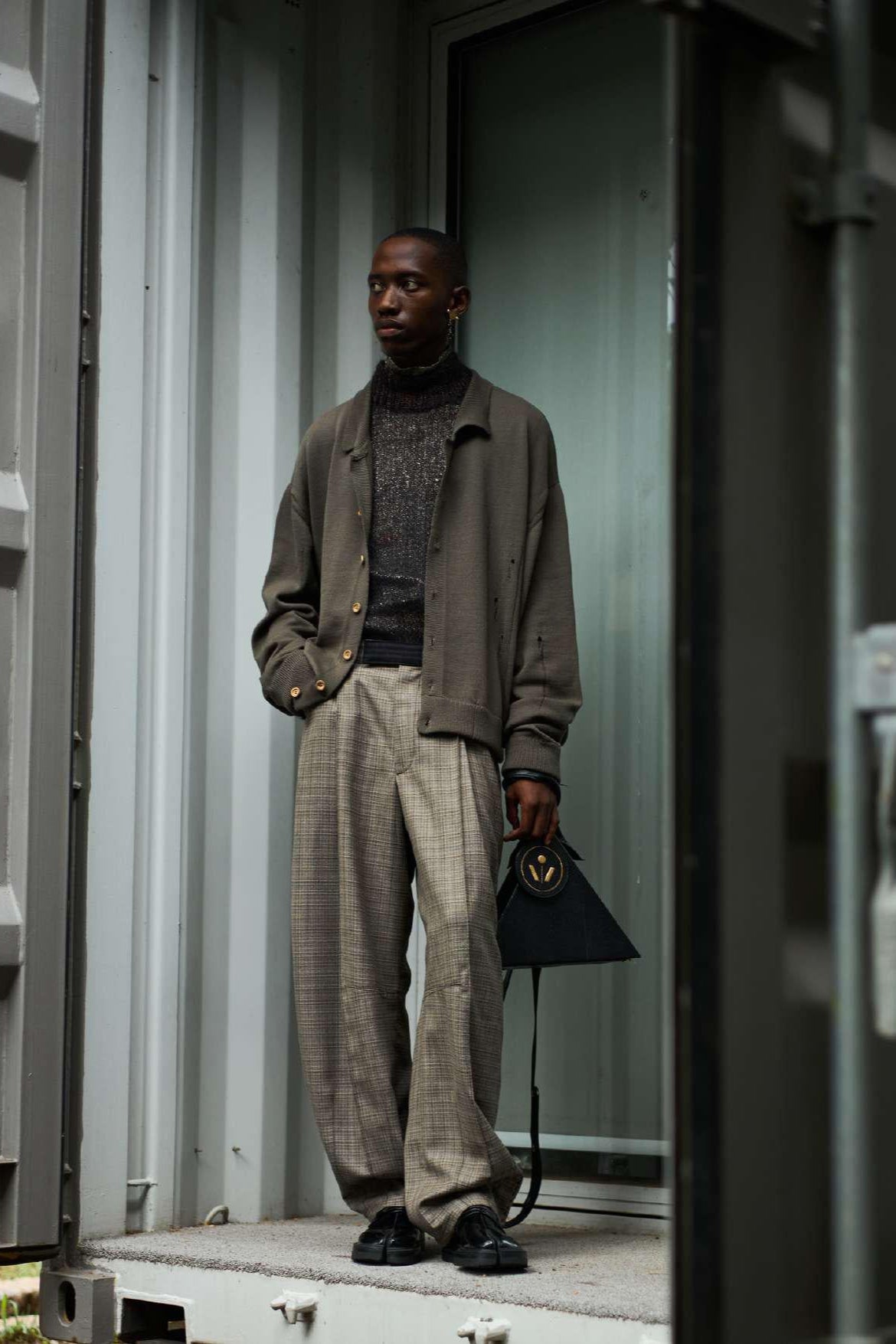 100% South African Merino Wool Sacred Geometric Plaid Signature Pants