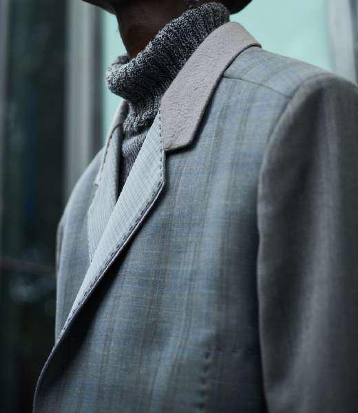 100% South African Merino Wool Cloudy Sky Double Trapeze Jacket