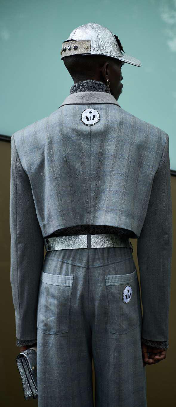 100% South African Merino Wool Cloudy Sky Double Trapeze Jacket