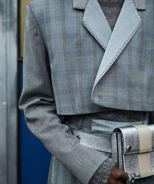 100% South African Merino Wool Cloudy Sky Double Trapeze Jacket