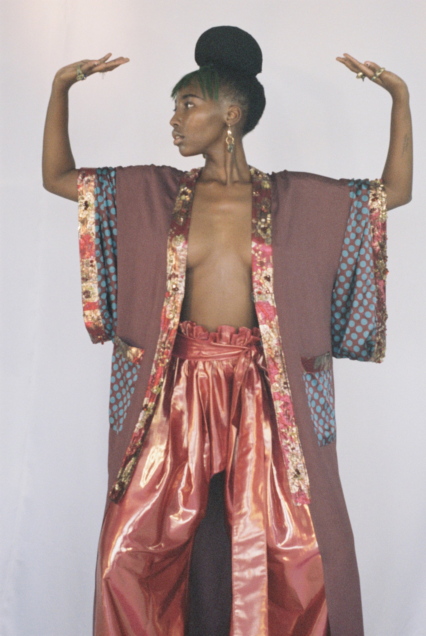 'Wear-A-Thing' Dressy Japanese Gown With Fully Hand Embellished Collar