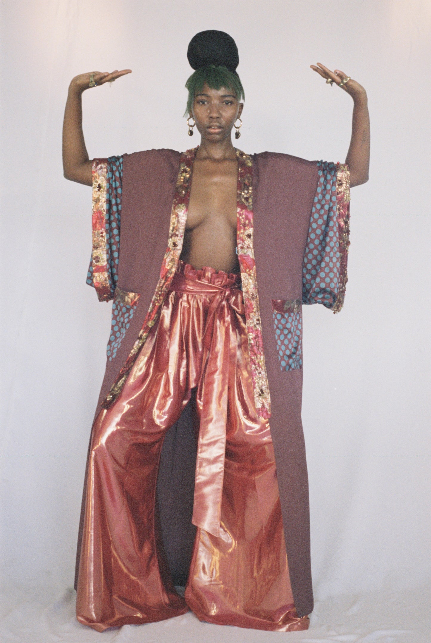 'Wear-A-Thing' Dressy Japanese Gown With Fully Hand Embellished Collar