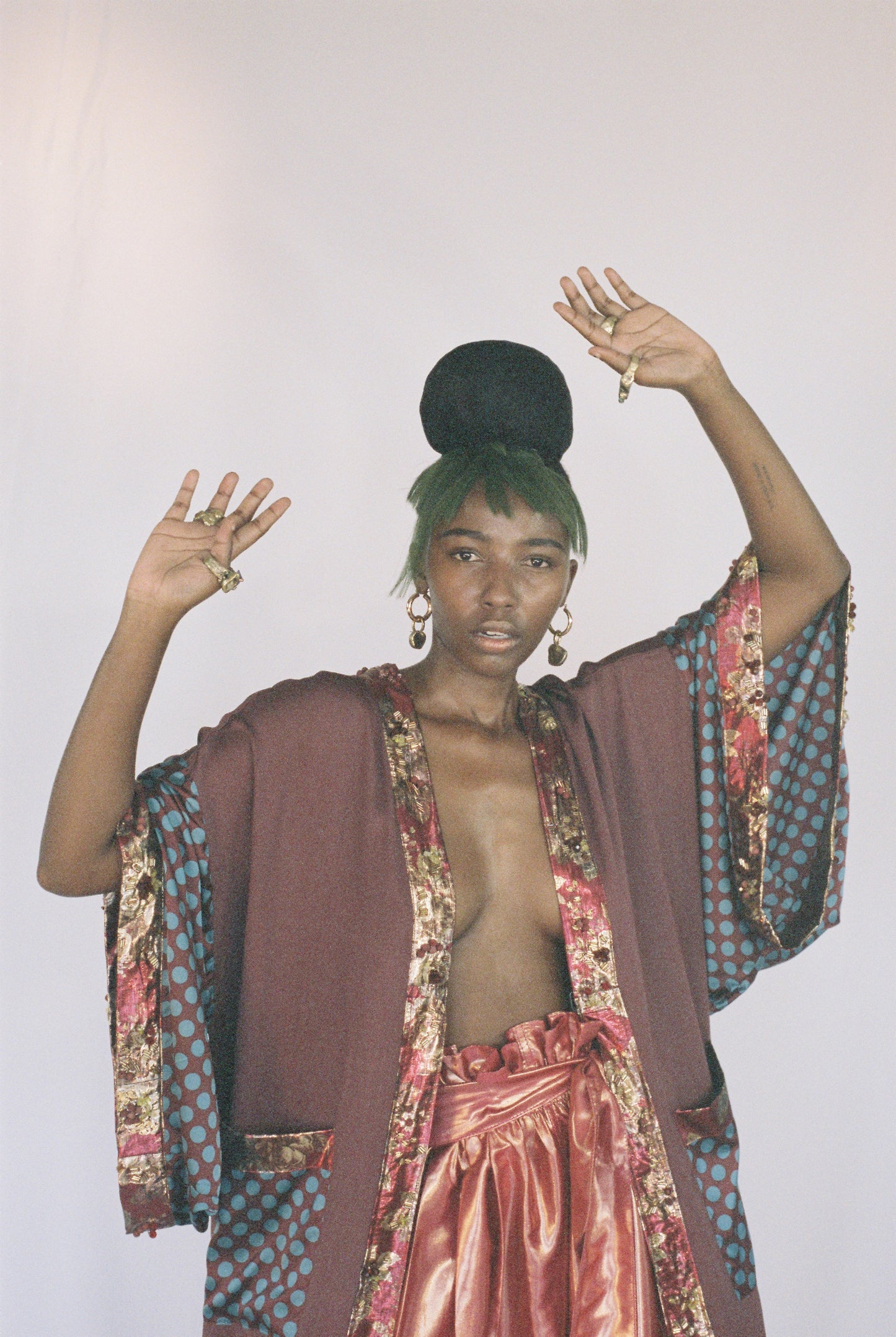 'Wear-A-Thing' Dressy Japanese Gown With Fully Hand Embellished Collar