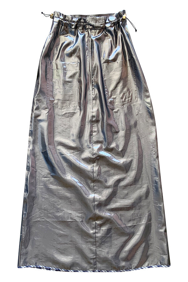 VINTAGE LAMÉ UPCYCLED NYLON FRILL SKIRT