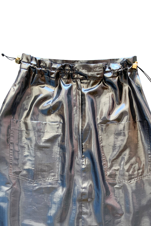 VINTAGE LAMÉ UPCYCLED NYLON FRILL SKIRT