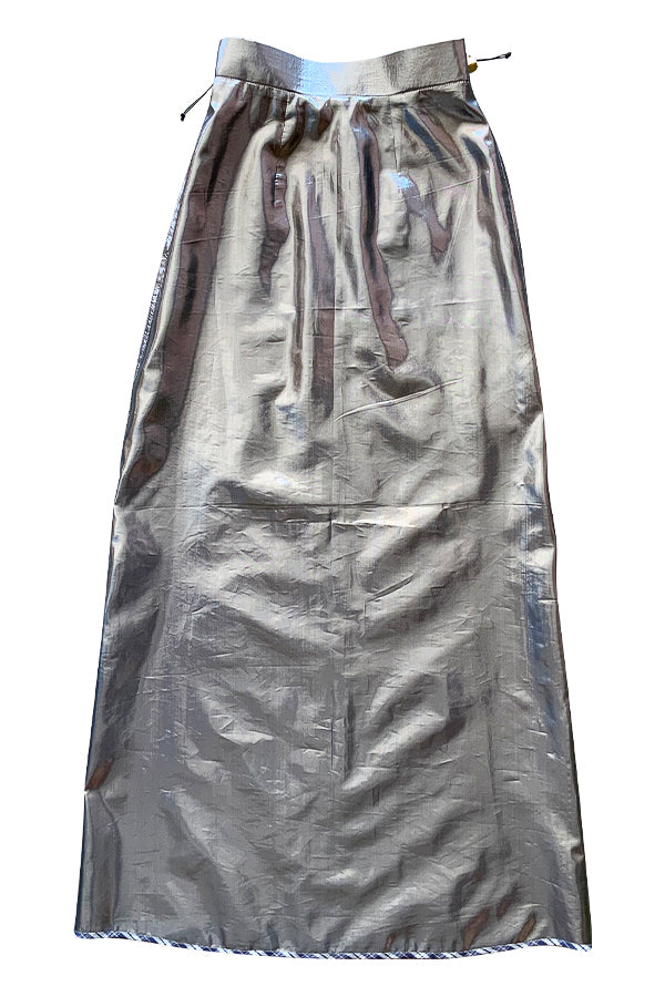 VINTAGE LAMÉ UPCYCLED NYLON FRILL SKIRT