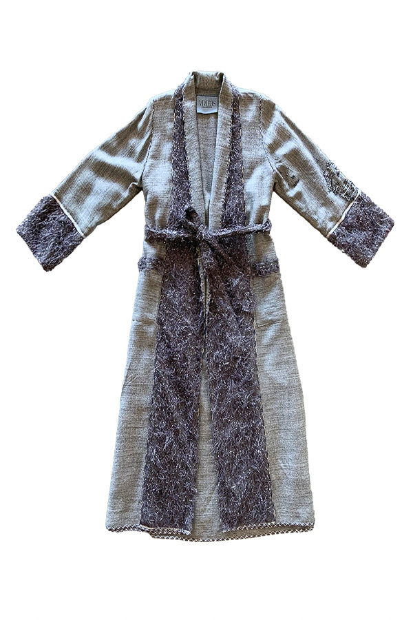 Reversible Pure Wool Tinsel Coat With Visible Mending