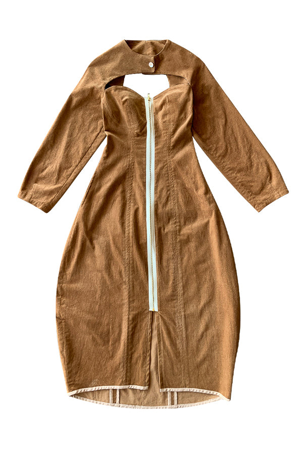 Cotton Corduroy Cocoon Dress