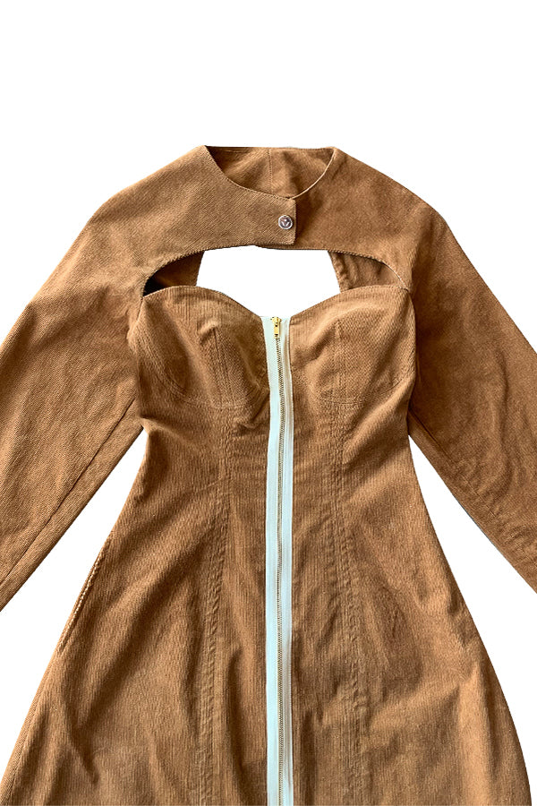 Cotton Corduroy Cocoon Dress