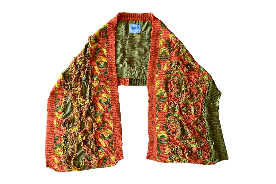 Artisanal Deconstructed Viviers Monogram Jacquard Scarf