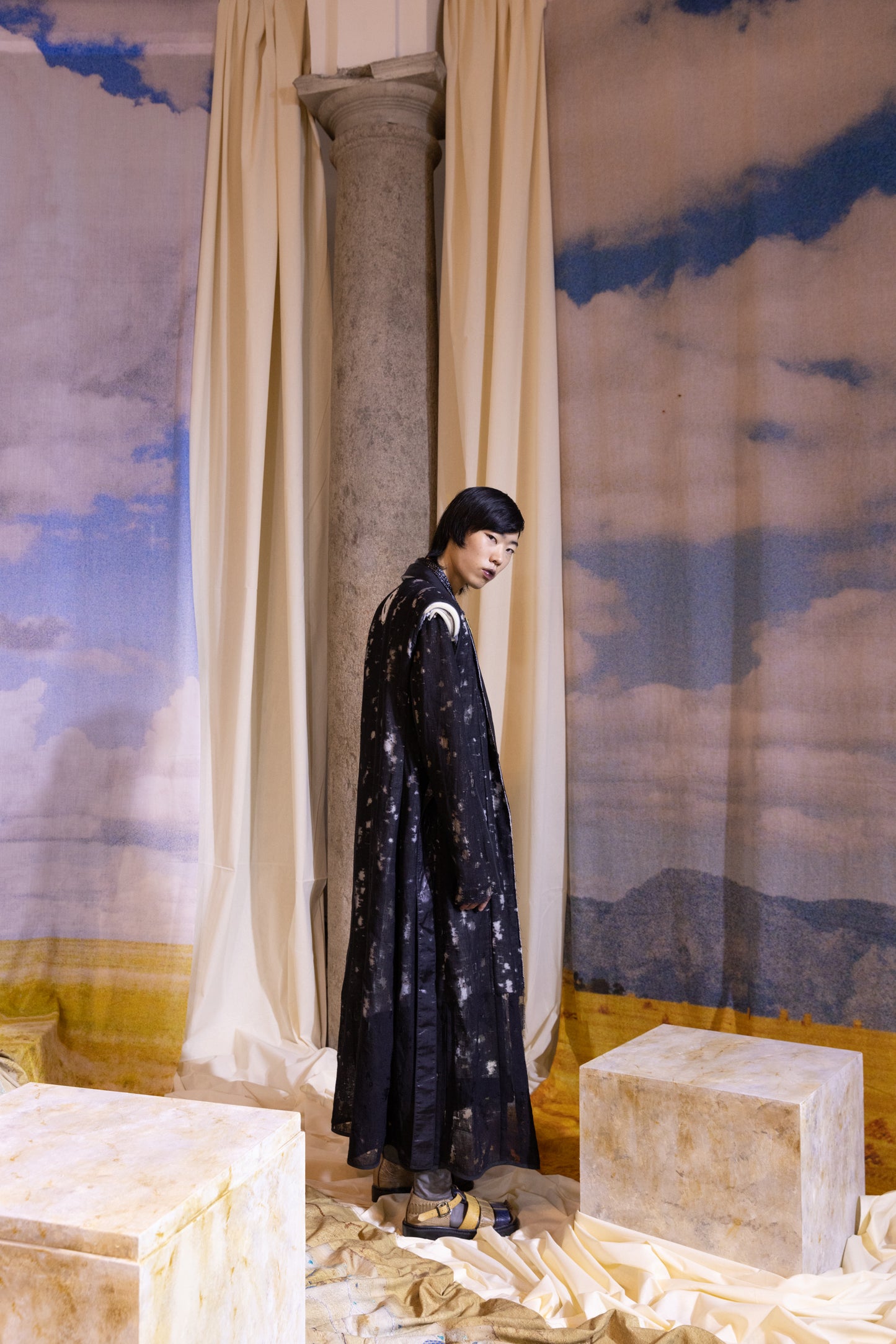 'The Moths Ate My Coat' Sleeveless Linen & Organic Hemp Tailored Dress Coat