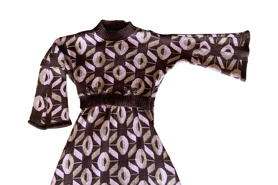Deconstructed Vivi Monogram Locally Knitted Womb Dress