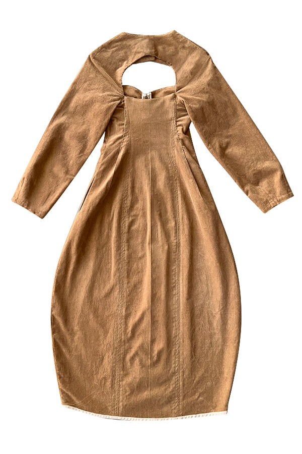 Cotton Corduroy Cocoon Dress