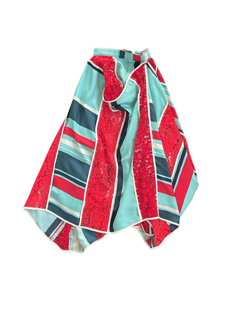 Artisanal Silk & Lace 'Market-Bag' Skirt