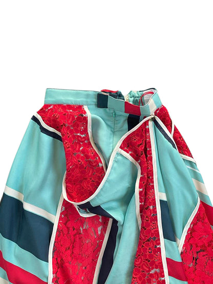 Artisanal Silk & Lace 'Market-Bag' Skirt