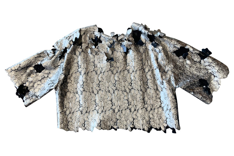 RUBBERISED GUIPURE LACE T-SHIRT