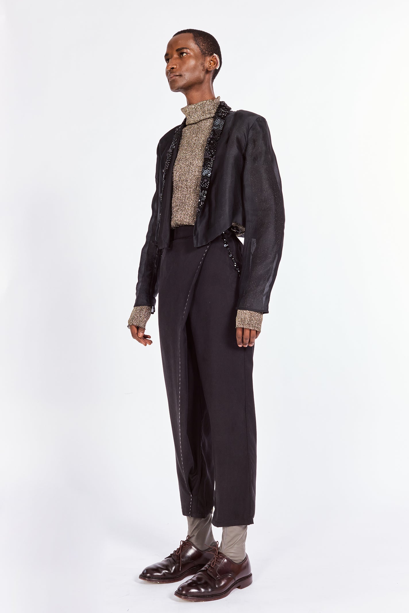 Artisanal Hand-beaded Wrap Pants