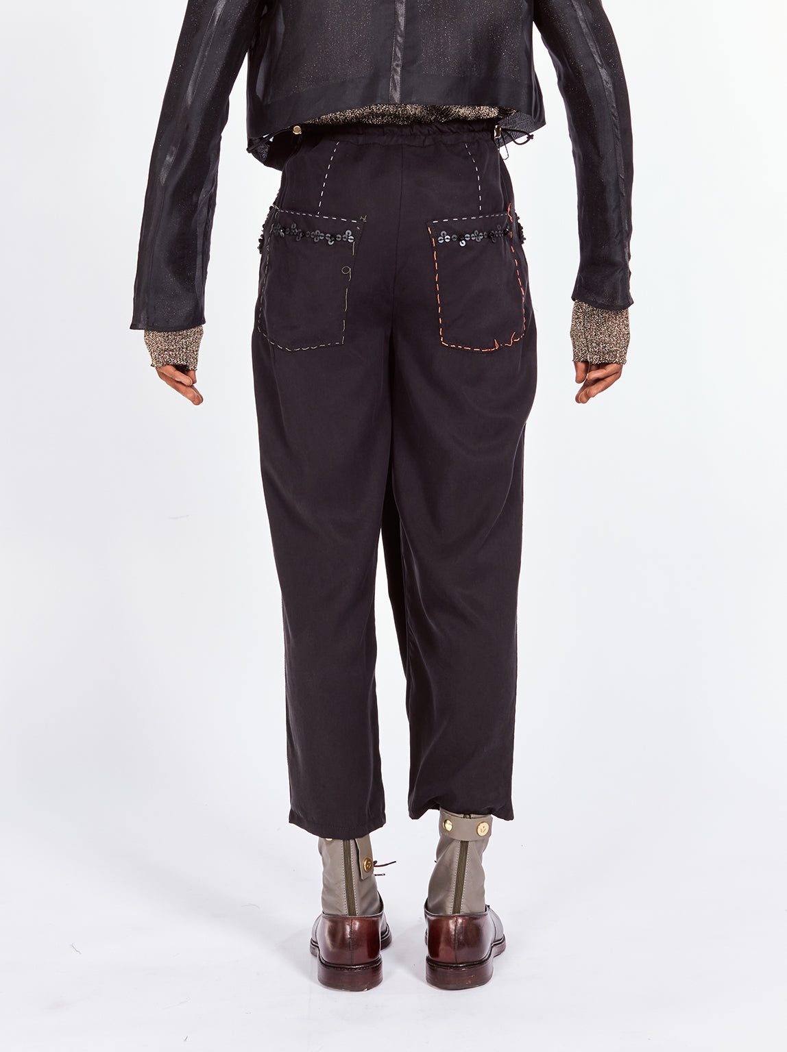 Artisanal Hand-beaded Wrap Pants