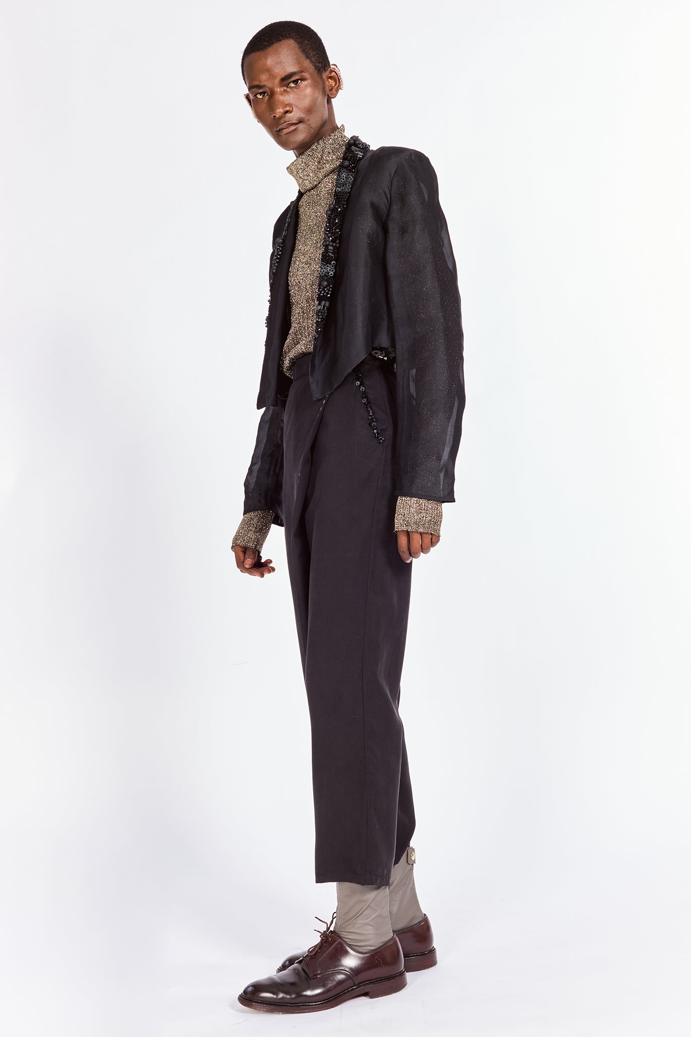 Artisanal Hand-beaded Wrap Pants